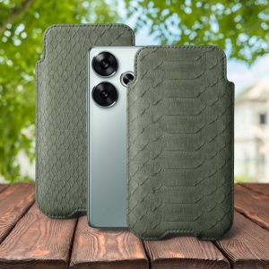 Футляр Stenk Sportage Python для Xiaomi Poco F6 Оливковый