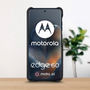 Кожаная накладка Stenk WoodBacker для Motorola Edge 60 Чёрный