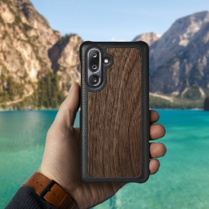 Шкіряна накладка Stenk WoodBacker для Samsung Galaxy M36 Чорний