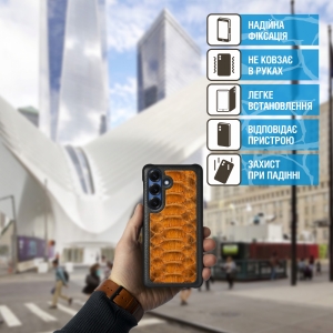 Накладка Stenk ExBacker Python Scales для Samsung Galaxy S25 Коричневый