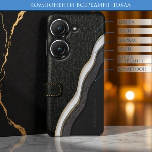 Чехол книжка Stenk Premium для ASUS Zenfone 9 Чёрный