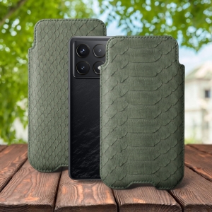 Футляр Stenk Sportage Python для Xiaomi Poco F6 Pro Оливковый