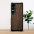 Кожаная накладка Stenk WoodBacker для Sony Xperia 1 VII Чёрный