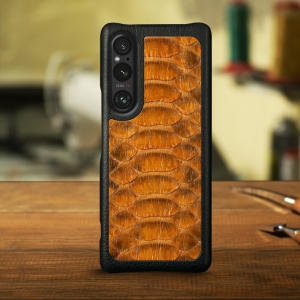 Накладка Stenk ExBacker Python Scales для Sony Xperia 1 V Коричневый