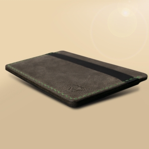 Кожаный картхолдер Stenk Premium Slim серый/чёрный