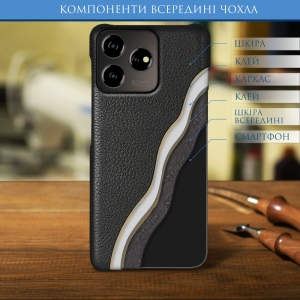 Шкіряна накладка Stenk Cover для ZTE Blade V50 Design 4G Чорний