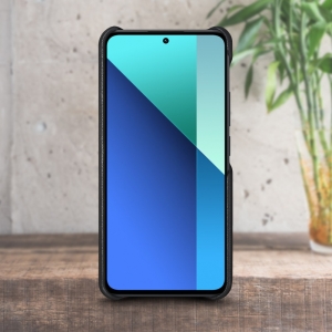 Кожаная накладка Stenk Cover для Xiaomi Redmi Note 13 4G Чёрная