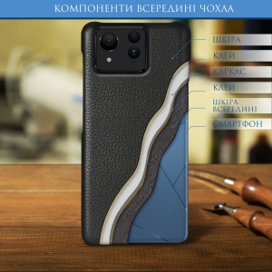 Кожаная накладка Stenk Cover для ASUS ZenFone 11 Ultra Чёрная