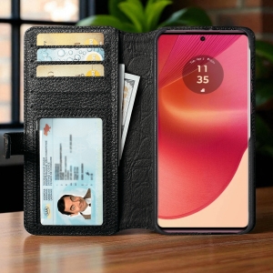 Чохол книжка Stenk Premium Wallet для Motorola Edge 50 Fusion Чорний