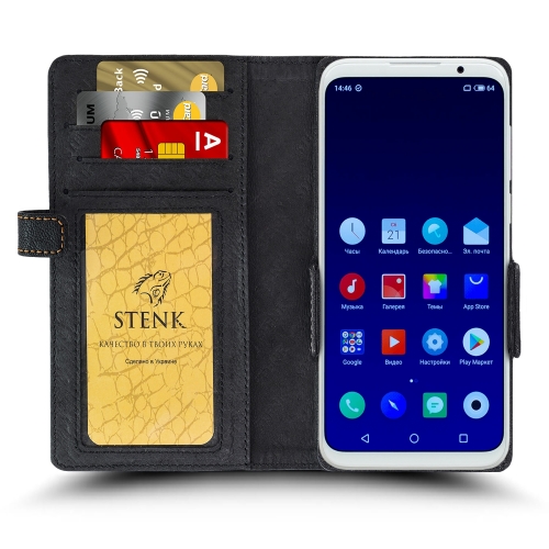 чохол-книжка на Meizu 16s Чорний Stenk Wallet фото 2