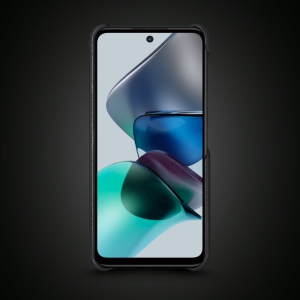 Кожаная накладка Stenk WoodBacker для Motorola Moto G23 Чёрная