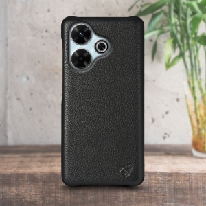 Кожаная накладка Stenk Cover для Xiaomi Redmi 13 Черный