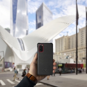 Кожаная накладка Stenk Cover для Samsung Galaxy S20 Чёрная