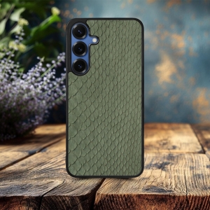 Накладка SkinBacker Mini Python Scales Samsung Galaxy S25 Plus Оливковий