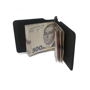 Кожаный зажим для денег Stenk Moneyclip Чёрный