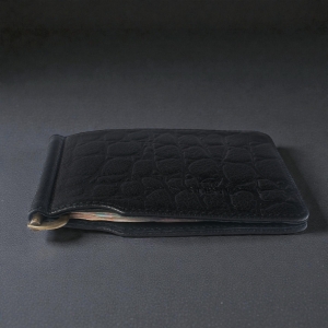 Шкіряний затиск для грошей Stenk Moneyclip Чорний