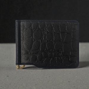 Шкіряний затиск для грошей Stenk Moneyclip Чорний