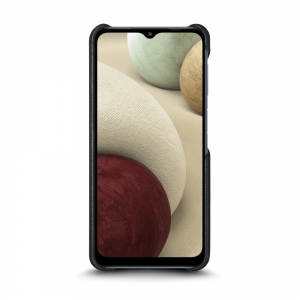 Кожаная накладка Stenk Reptile Cover для Samsung Galaxy A12 Чёрная