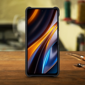 Шкіряна накладка Stenk Cover для Xiaomi Poco X4 GT Чорна