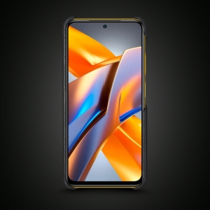 Шкіряна накладка Stenk WoodBacker для Xiaomi Poco M5s Чорна