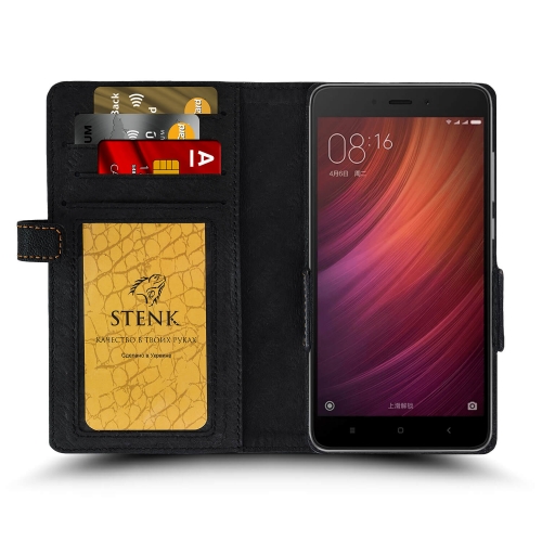 чохол-книжка на Xiaomi Redmi Note 4X Чорний Stenk Wallet фото 2
