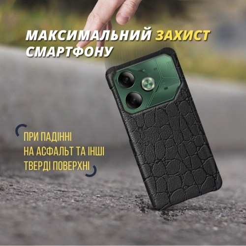 бампер на TECNO Pova 6 Чорний Stenk Reptile фото 5