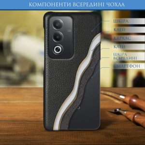 Кожаная накладка Stenk Cover для OPPO A80 Черный