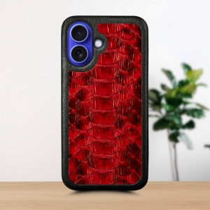 Кожаная накладка Stenk ExBacker Python Scales для Apple iPhone 16 Красный