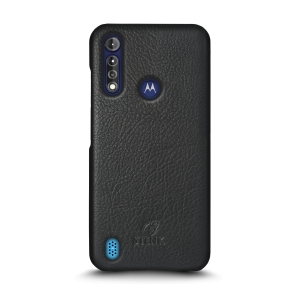 Кожаная накладка Stenk Cover для Motorola Moto G8 Power Lite Чёрная