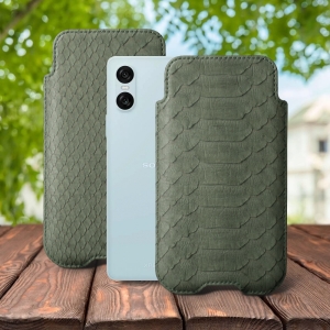 Футляр Stenk Sportage Python для Sony Xperia 10 VI Оливковый