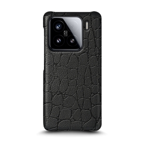 Кожаная накладка Stenk Reptile для Xiaomi 15 Чёрный