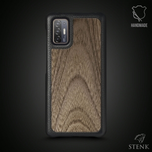 Шкіряна накладка Stenk WoodBacker для HTC Desire 21 Pro 5G Чорна