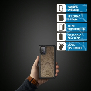 Шкіряна накладка Stenk WoodBacker для HTC Desire 21 Pro 5G Чорна