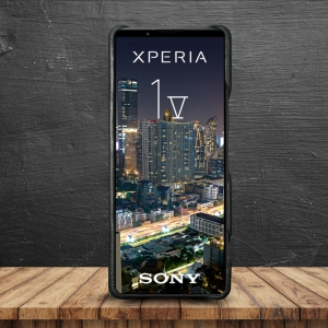 Шкіряна накладка Stenk WoodBacker для Sony Xperia 1 V Чорна