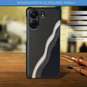Шкіряна накладка Stenk Cover для Xiaomi Redmi 13C Чорний