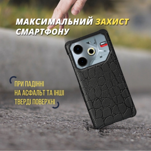 бампер на TECNO Pova 6 Neo Чорний Stenk Reptile фото 5