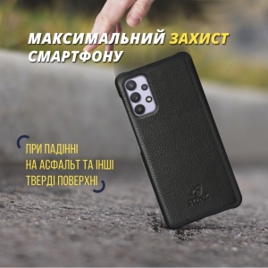 Шкіряна накладка Stenk Cover для Samsung Galaxy A32 Чорна