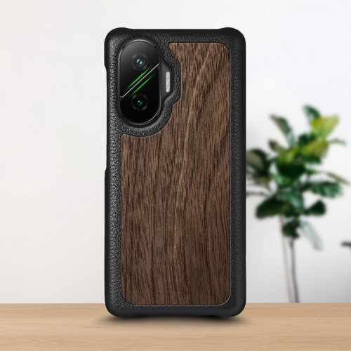 бампер на Xiaomi Poco F7 Черный Stenk WoodBacker фото 1