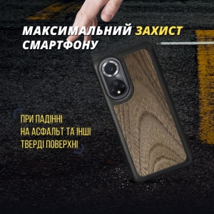 Шкіряна накладка Stenk WoodBacker для HuaWei Nova 9 Чорна