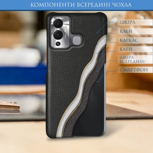 Шкіряна накладка Stenk Cover для Infinix HOT 12 Play Чорна