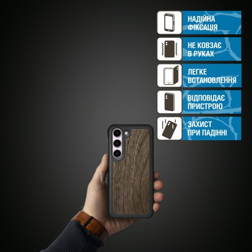 бампер на Samsung Galaxy S23 Черный Stenk Cover WoodBacker фото 3