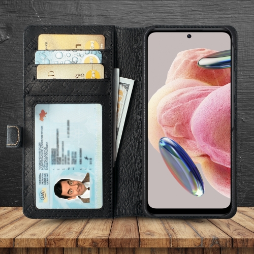 чохол-гаманець на Xiaomi Redmi Note 12 4G Чорний Stenk Premium Wallet фото 2