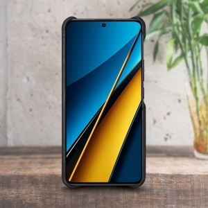 Шкіряна накладка Stenk Cover для Xiaomi Poco X6 Чорна