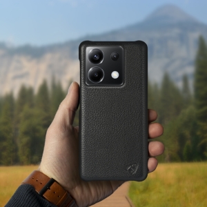 Шкіряна накладка Stenk Cover для Xiaomi Poco X6 Чорна