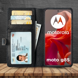 Чехол-портмоне Stenk Premium Wallet для Motorola Moto G85 Чёрный