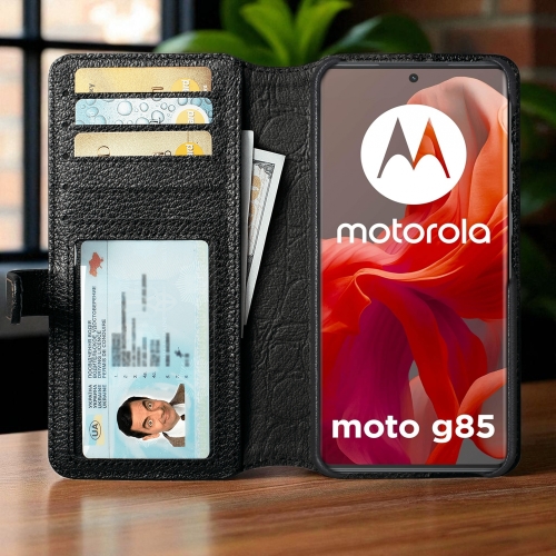чехол-кошелек на Motorola Moto G85 Черный Stenk Premium Wallet фото 2