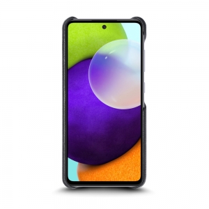 Кожаная накладка Stenk Cover для Samsung Galaxy A52 Чёрная