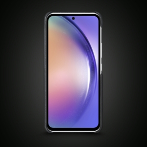 Кожаная накладка Stenk WoodBacker для Samsung Galaxy A54 Чёрная
