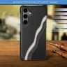 Кожаная накладка Stenk Cover для Samsung Galaxy S24 Чёрная