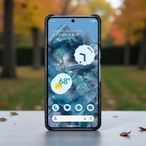 Кожаная накладка Stenk Reptile Cover для Google Pixel 8 Pro Чёрная